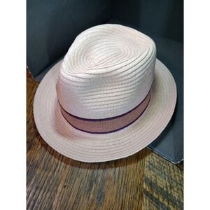 Paul Smith PS Straw Fedora Hat Pink Made in Italy Mens Womens Size Medium